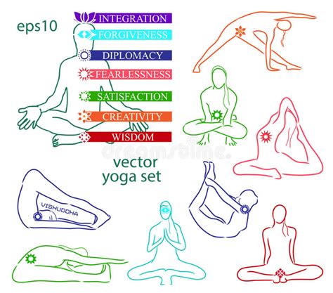 Influence Of Asanas For Chakras Stock Vector Illustration Of Subtle