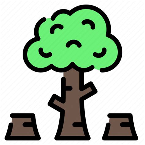 Deforestation Ecology Forest Logging Pollution Tree Wood Icon
