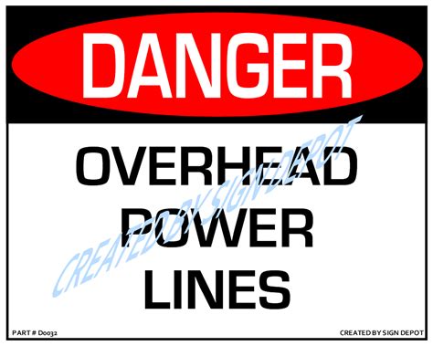 Danger Overhead Power Lines Sign Order Download Save Print