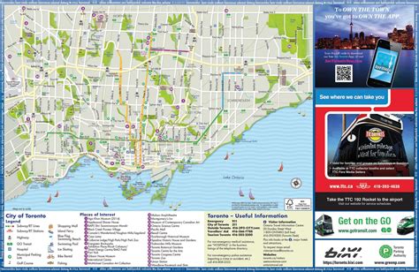 Map Of Toronto Tourist Attractions And Monuments Of Toronto