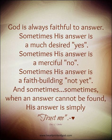 I Love Jesus Christ God Is Always Faithful To Answer Trust Him