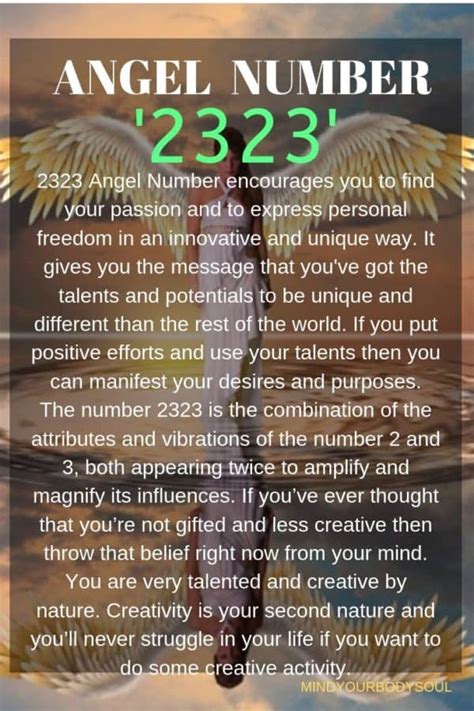 2323 Angel Number Follow Your Personal Dream Mind Your Body Soul