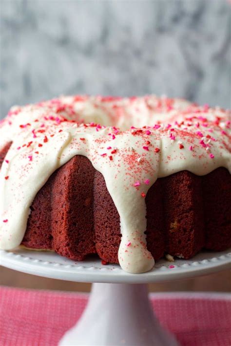 Just Cake Red Velvet Bundt Cake With A Cream Cheese Ribbon Cream