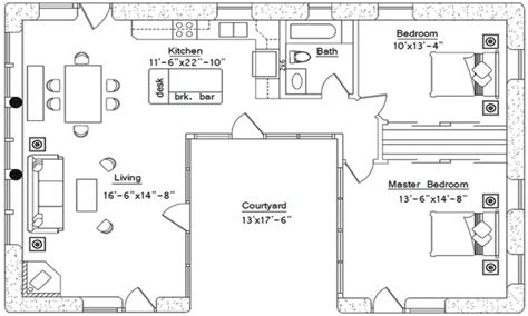 If you're seeking a private outdoor space in your new home, you will want a house design with a courtyard. Small U-shaped House Plans U shaped House Plan with ...