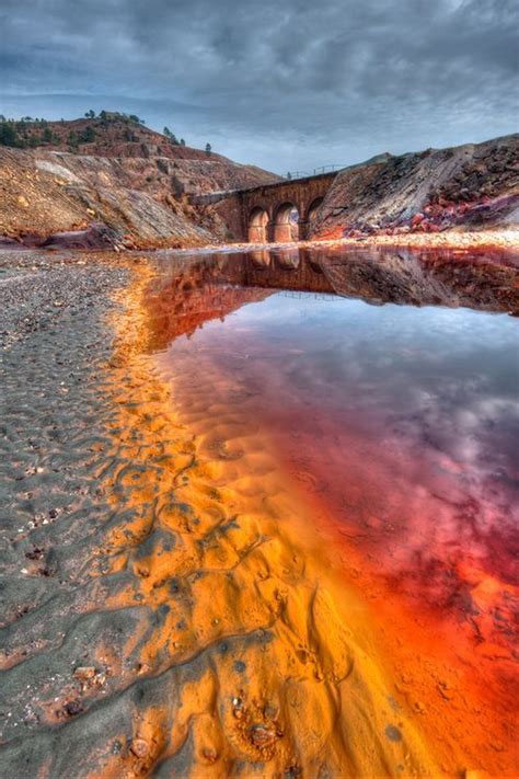 Rio Tinto Red River Huelva Spain The Red Color Come From The Iron