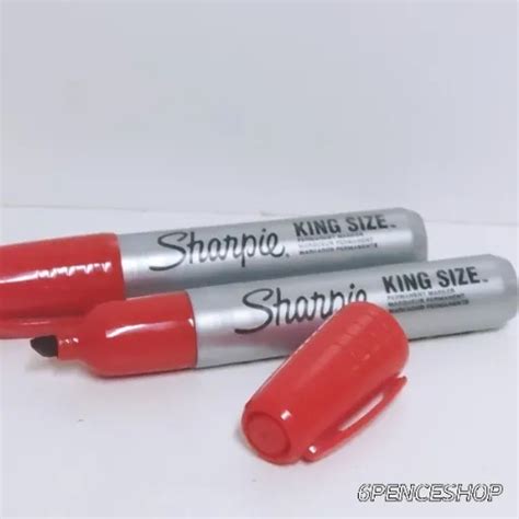 Lot Of 2 Sharpie King Size Permanent Markers Chisel Tip Red Ink 2 Ea