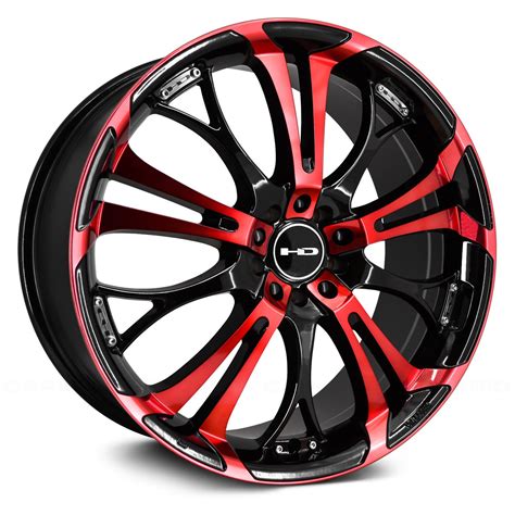 Hd Wheels® Spinout Wheels Gloss Black With Red Face Rims