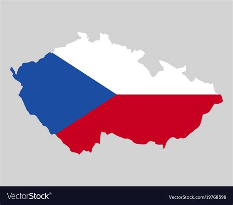 Map And Flag Czech Republic Royalty Free Vector Image