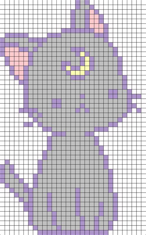 Pink Pixel Kitten Perler Bead Pattern Bead Sprite Pixel Art Cute