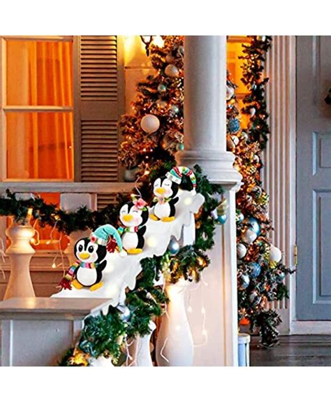 Christmas Stair Decoration Lighted Snow Garland For Banister Christmas