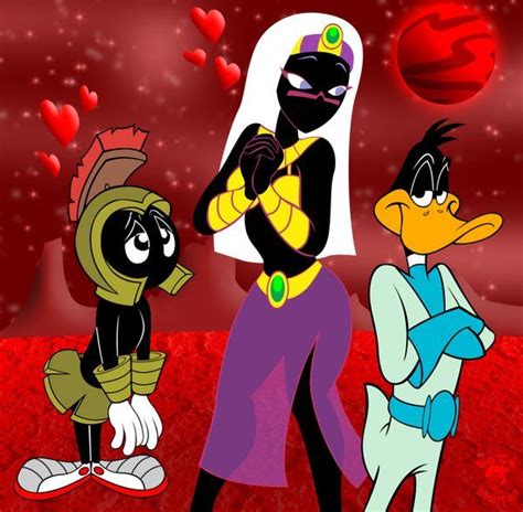 Here We Have Duck Dodgers With Queen Tyrahnee And Commander X 2 Marvin The Martian Looney
