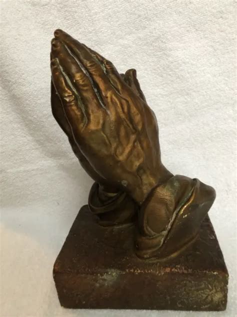 Vintage Copper Colored Praying Hands Statue Porcelain 1300 Picclick