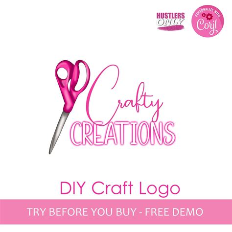 Crafter Logo Diy Premade Design Craft Artist Logo Crafty Logo Artist