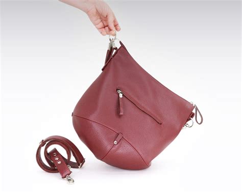 Red Leather Hobo Bag Crossbody Women Shoulder Bag Large Etsy