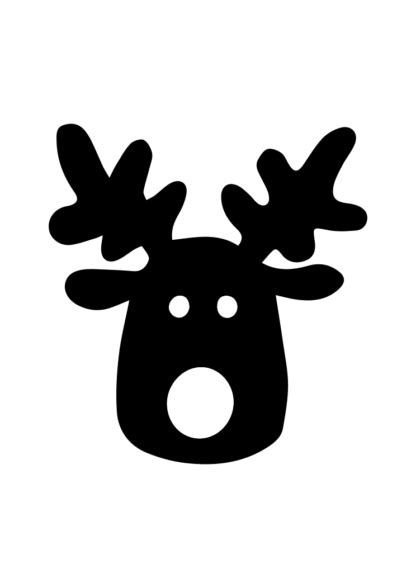 Christmas Reindeer Head Silhouette Free SVG File | SVG Heart