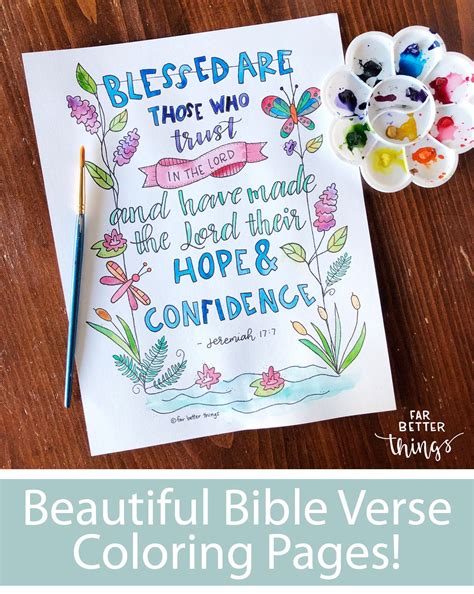 Printable bible verse coloring pages download your free coloring pages to reflect on the resurrection of jesus. Bible Verse Coloring Page - Jeremiah 17:7 - Printable ...