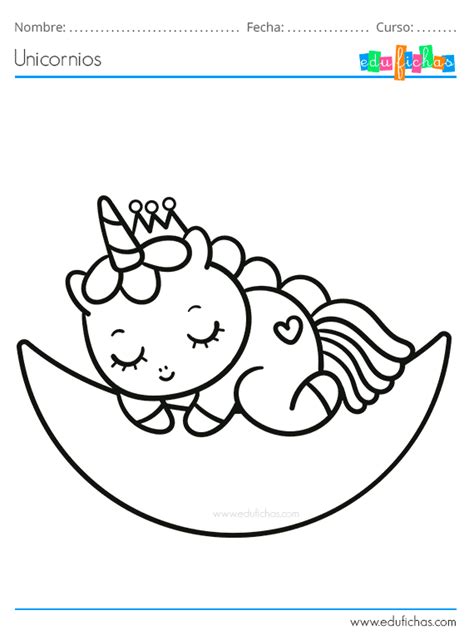 Dibujos para Colorear de Unicornios. Descargar libro para colorear.