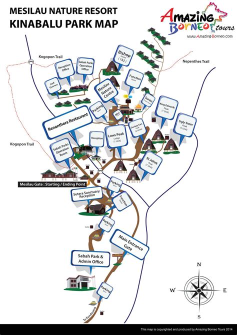 Mount Kinabalu Trail Map Amazing Borneo Tours