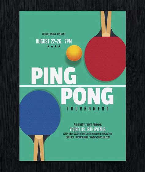 Ping Pong Tournament Flyer Template