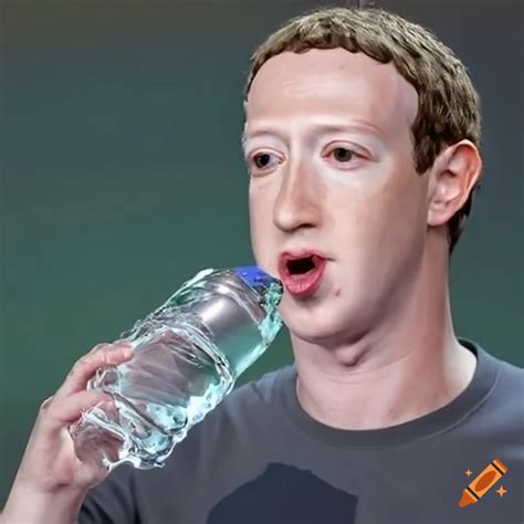 Mark Zuckerberg Drinking Water