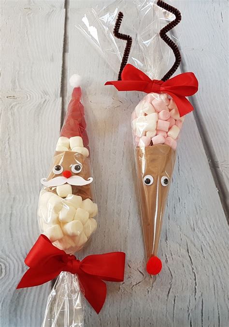 Christmas Santa And Reindeer Hot Chocolate Cones Christmas Eve Box