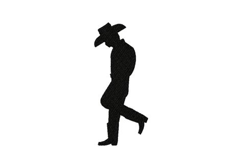 Free Cowboy Stance Silhouette Machine Embroidery Design Daily Embroidery