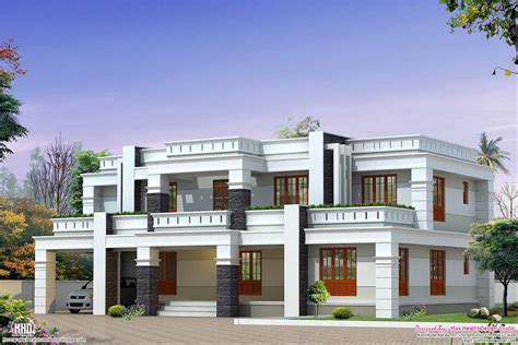 Flat Roof Luxury Home Design Kerala Home Design And Floor Plans