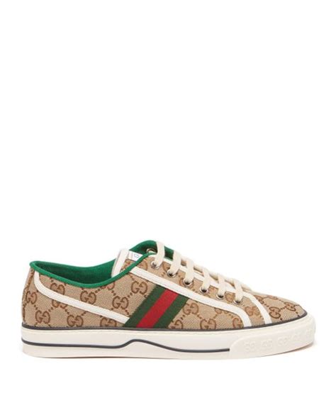 Gucci Tennis 1977 Gg Canvas And Leather Trainers Lyst