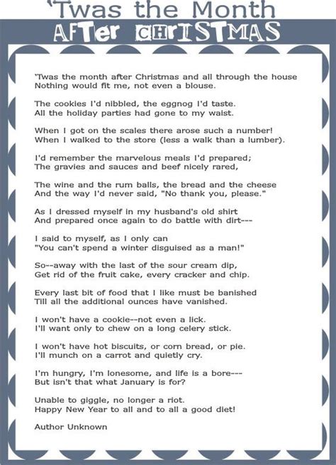 Twas The Month After Christmas Funny Christmas Poems Christmas
