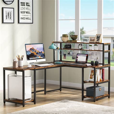 Buy Tribesigns 67 Reversible Large Computer Desk With Hutch Office