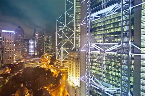 Free Photo High Rise Buildings During Night Time Night Way Urban