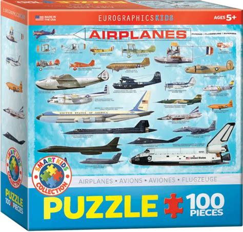 Eurographics Jigsaw Puzzle Airplanes Smart Kids Collection 100 Pieces