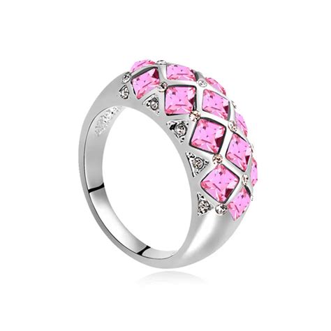Brand New Square Crystal From Swarovski Finger Rings For Women Party