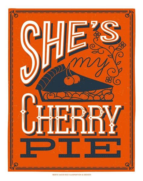 Shes My Cherry Pie 3 Of 5 In Kitchen Series Poster Canvas Print Wooden Hanging Scroll