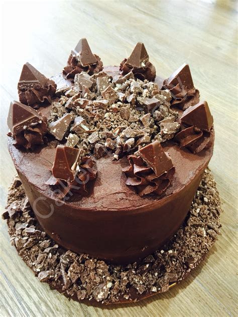 Chocolate Mud Cake With Chocolate Buttercream Topped With Toblerone