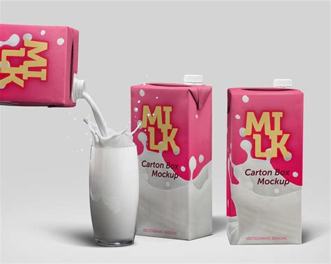 Free Psd Mock Up Milk Packaging Free Mockup