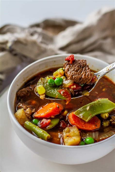 Grandmas Old Fashioned Vegetable Beef Soup Recipe Meiko And The Dish