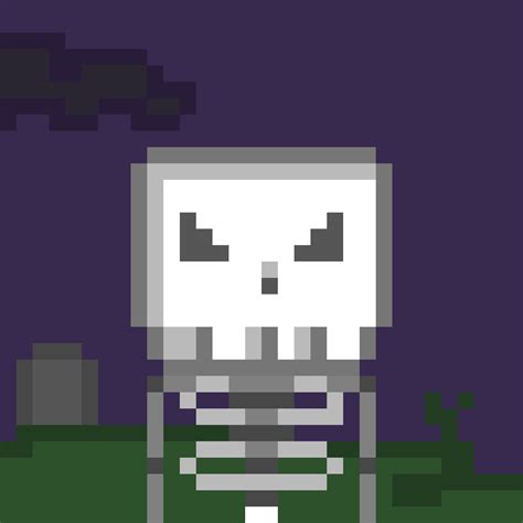 8 bit pixel art skeleton