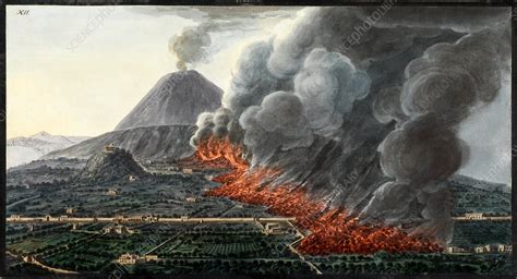 mount vesuvius eruption 1760 stock image c038 3064 science photo library