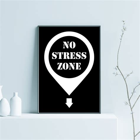 No Stress Zone Digital Instant Download File Printable Art Etsy