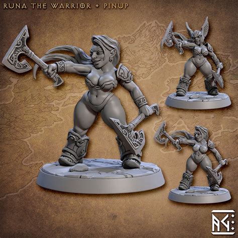 Sexy Pinup Dwarf Female Fighter 28mm 32mm 54mm 75mm Scale Resin