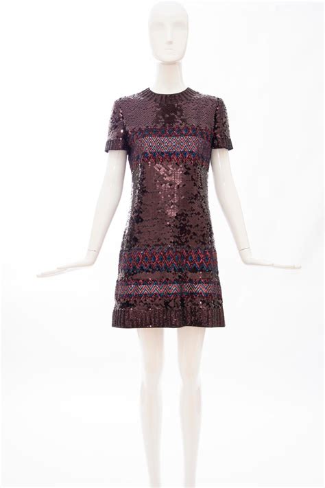Raf Simons For Christian Dior Embroidered Sequin Evening Dress Pre