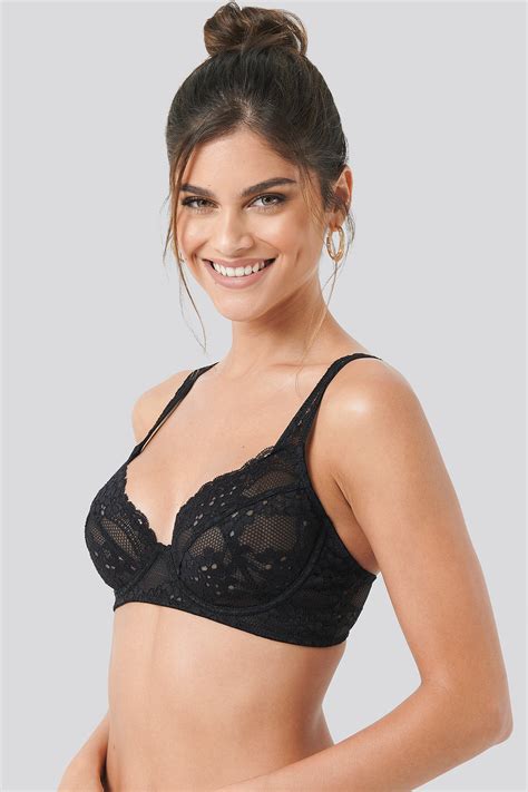 Flower Lace Cup Bra Sort Na