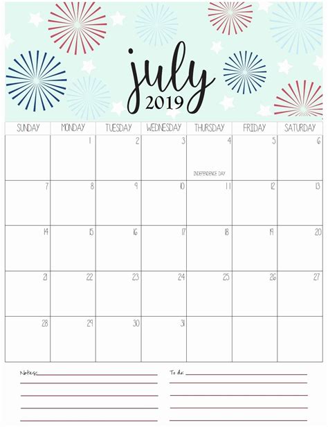 20 July Calendar 2019 Free Download Printable Calendar Templates ️