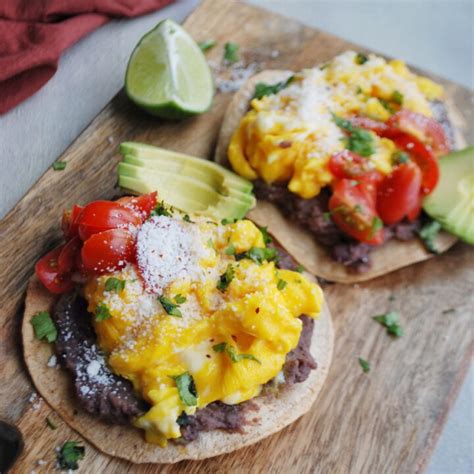 Scrambled Egg And Bean Breakfast Tostadas