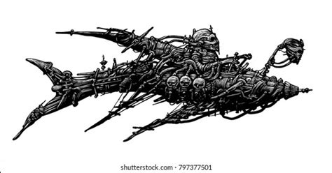 Steampunk Style Industrial Mechanical Fish Isolated Stock Illustration