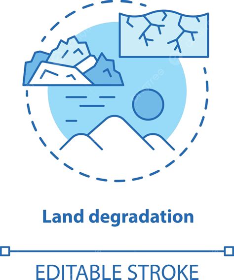 Icono De Degradación Del Suelo Con Desertificación Por Erosión Y