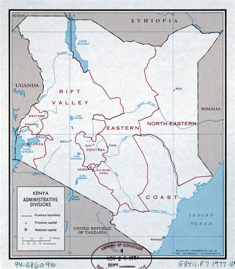 Large Detailed Political And Administrative Map Of Kenya With Roads