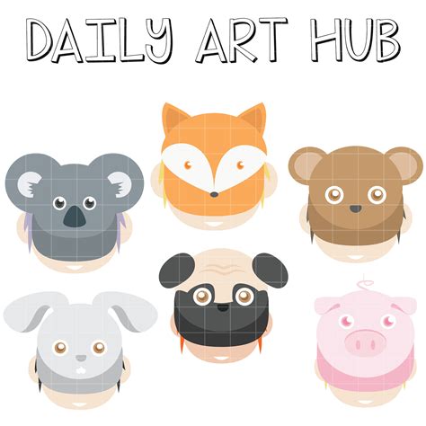 Animal Hats Clip Art Set Daily Art Hub Graphics Alphabets And Svg