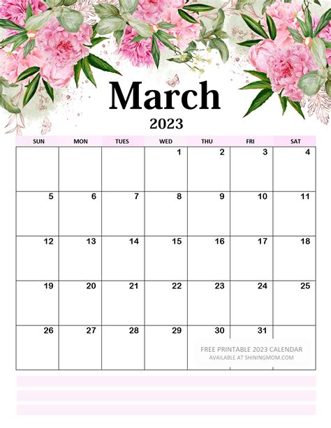 Your Free 2023 Floral Calendar Printable Is Here Riset